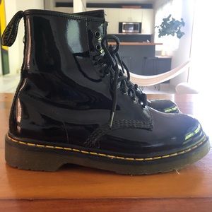 Dr. Martens Black Patent Boots (size 9W, 8M)